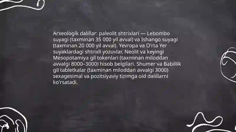 Natural son va nol tushunchasining vujudga kelishi tarixini o'rganish 4