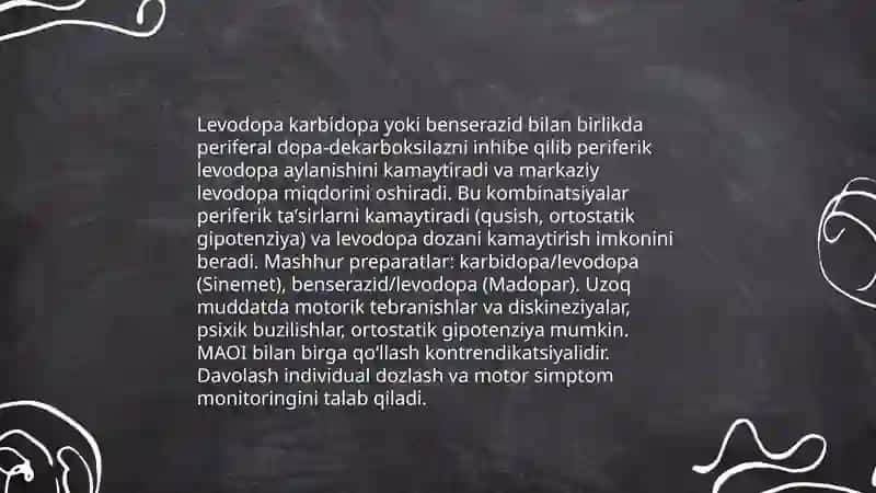 Levodopa, Karbidopa va benserazid bilan birgalikda levodopa kombinatlari, Dopamin agonistlari 4