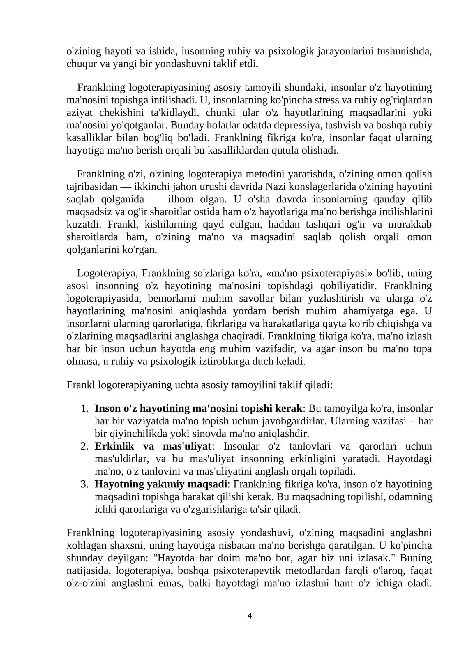 Eksiztensial psixologiyada insonning xususiyatlari Farnkl 4