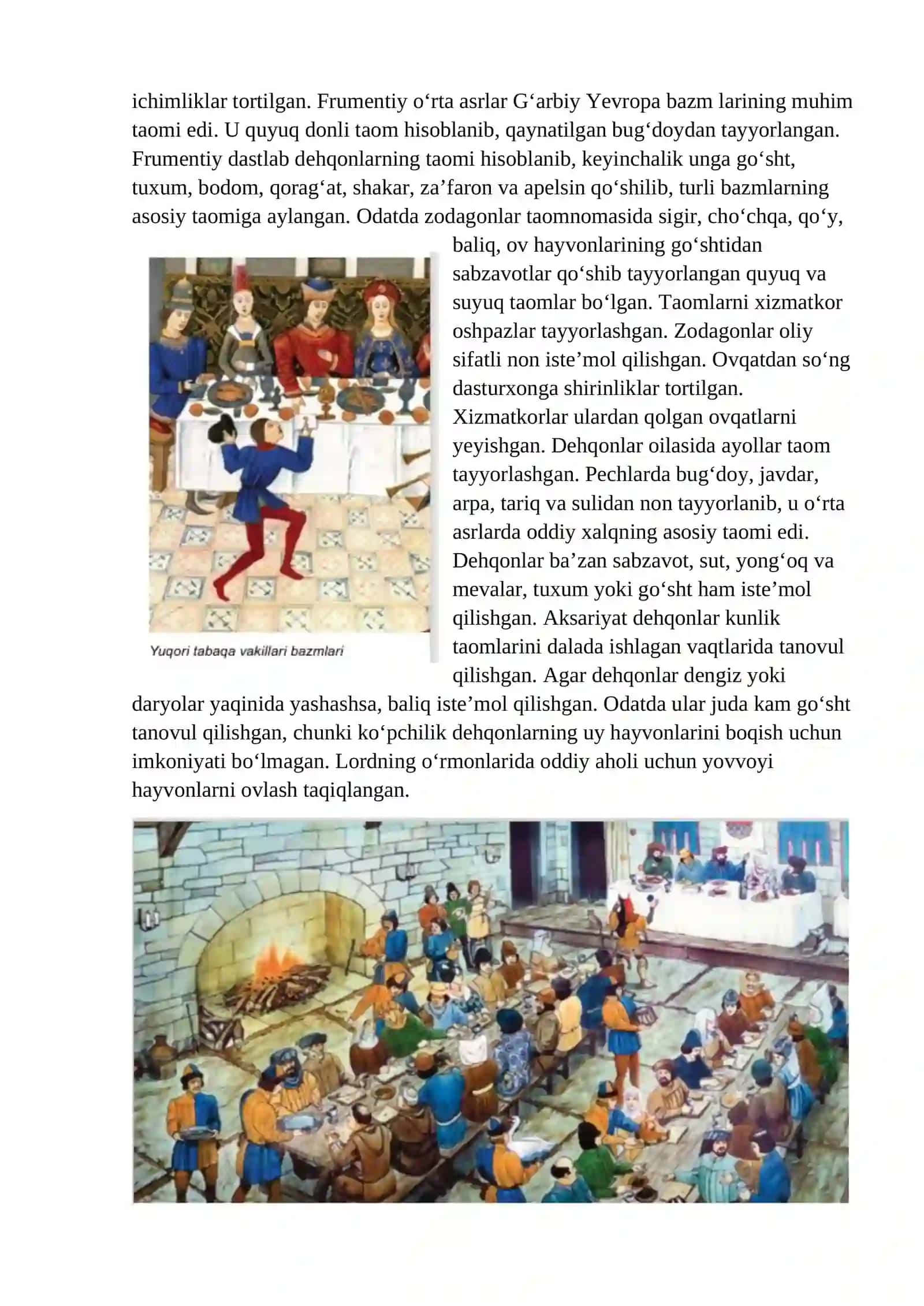 O‘rta asrlar Yevropa aholisining kundalik hayoti 4