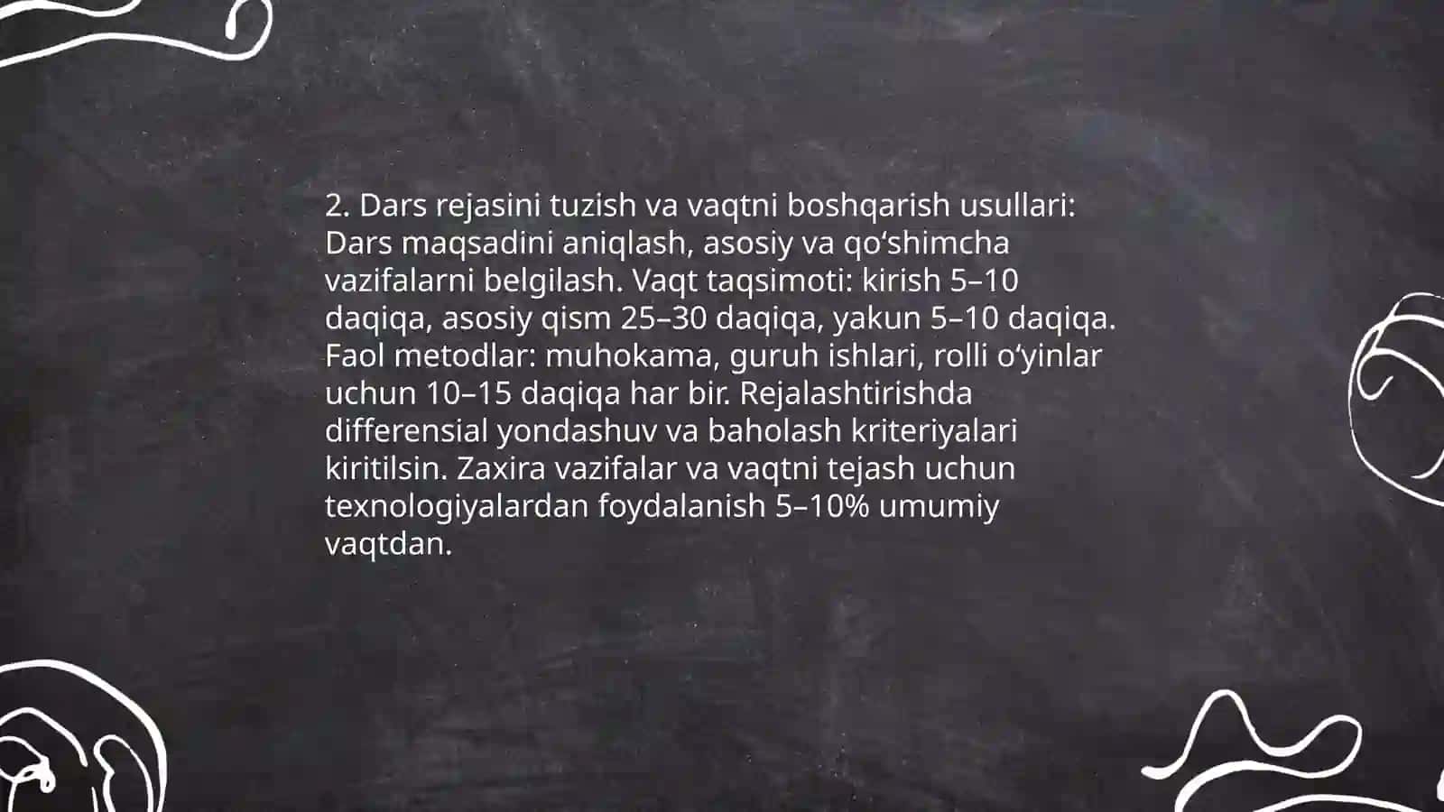 Sinf soatlarini samarali tashkil etish metodikasi 4