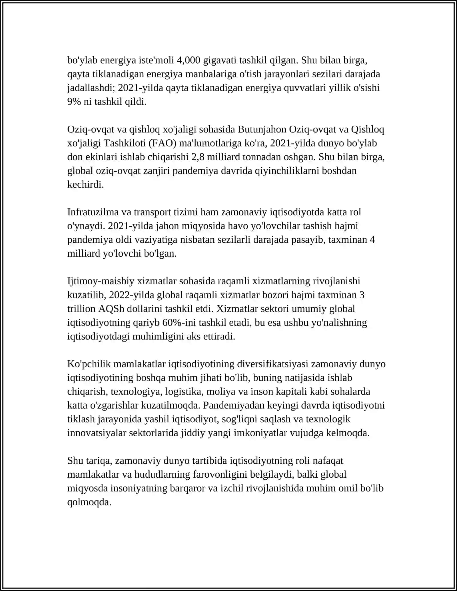 ZAMONAVIY GEOSIYOSATDA IQTISODIYOTNING O‘RNI QANDAY? 4