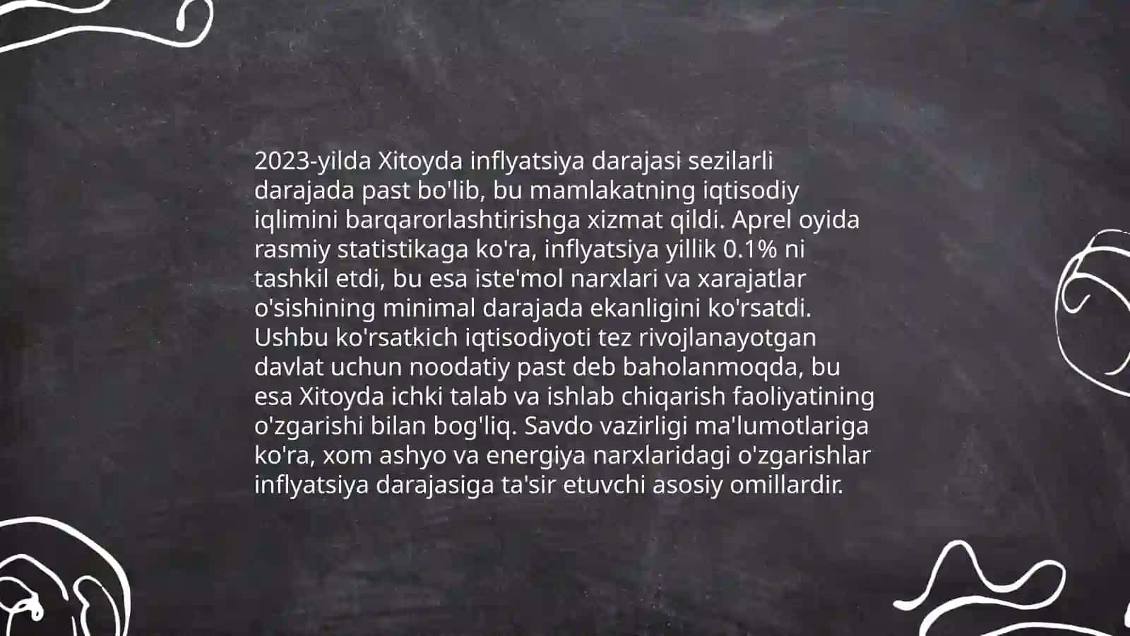 Xitoy- valyuta siyosati, inflatsiya darajasi, tolov balansi, fond bozori, yalpi ichki mahsulot eksport import, maxsus iqtisodiy zona 4