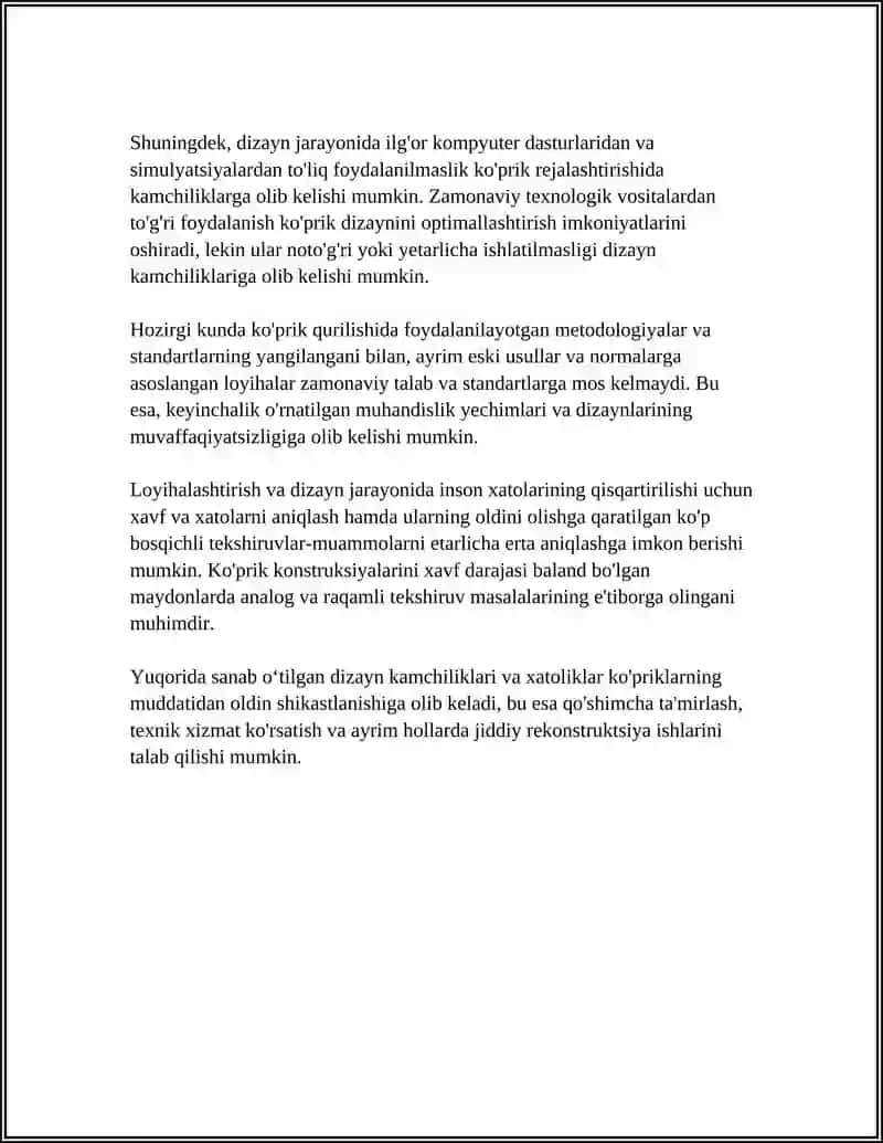 KOPRIK KONSTRUKSIYALARIDA SHIKASTLANISH VA NUQSONLARNING SODIR BOLISH SABABLARI. 4