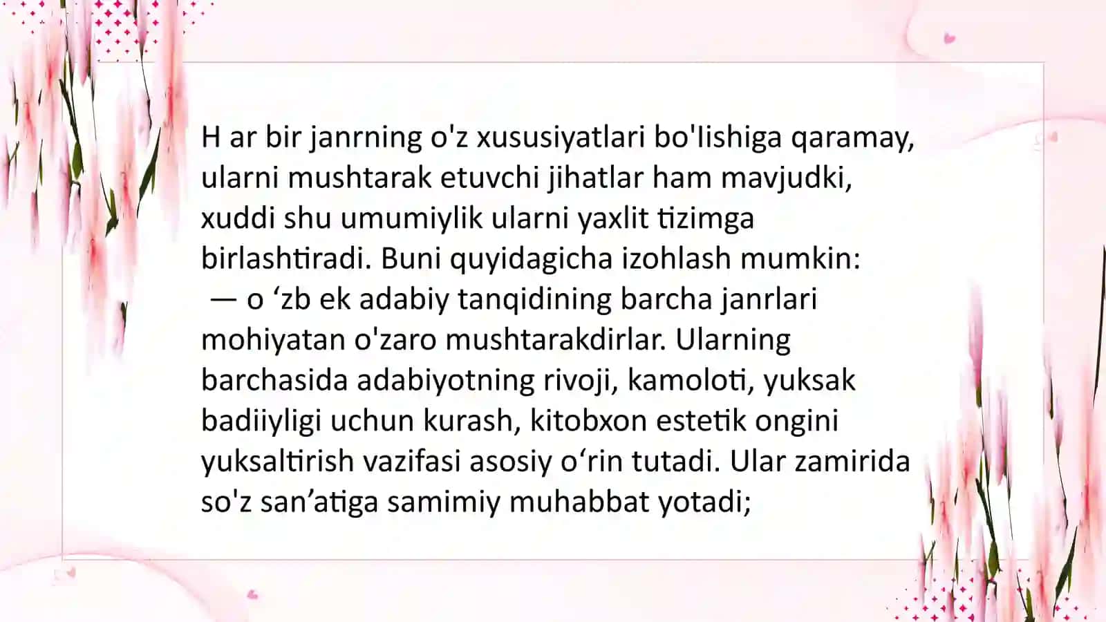 O 'zbek adabiy tanqidchiligining janriy tasnifi 4