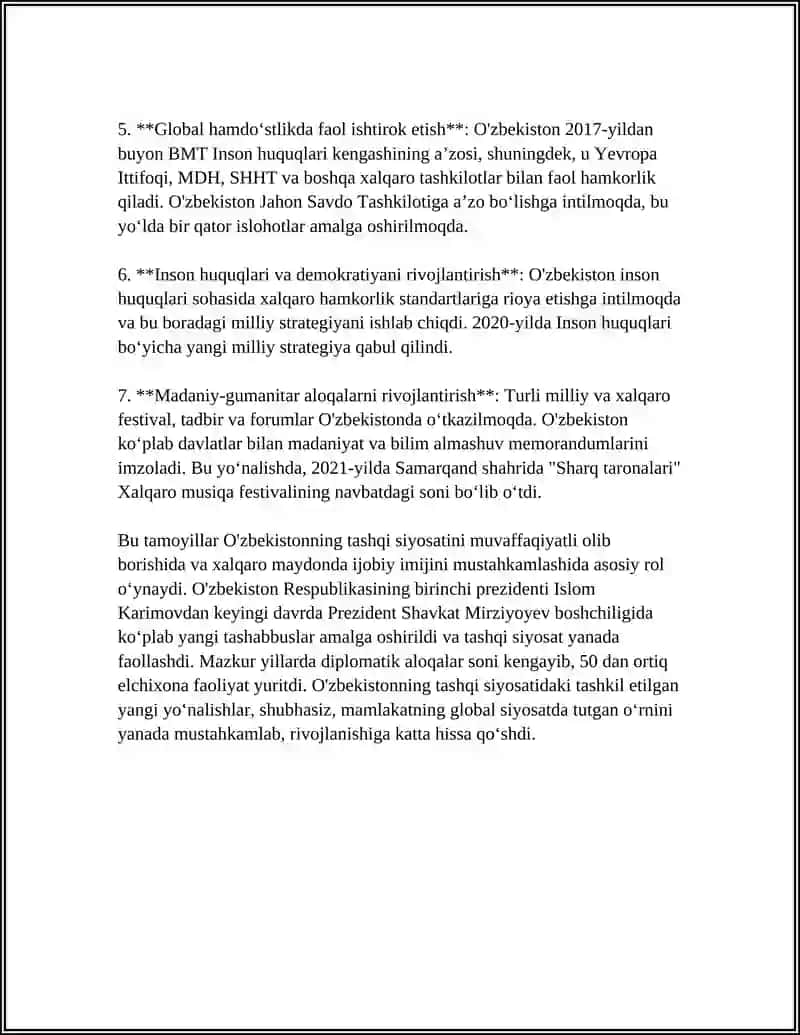 O'ZBEKISTON VA JAHONHAMJAMIYATI 4