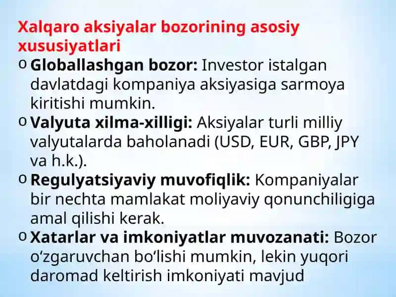 7-mavzu.Xalqaro aksiyalar bozori 4