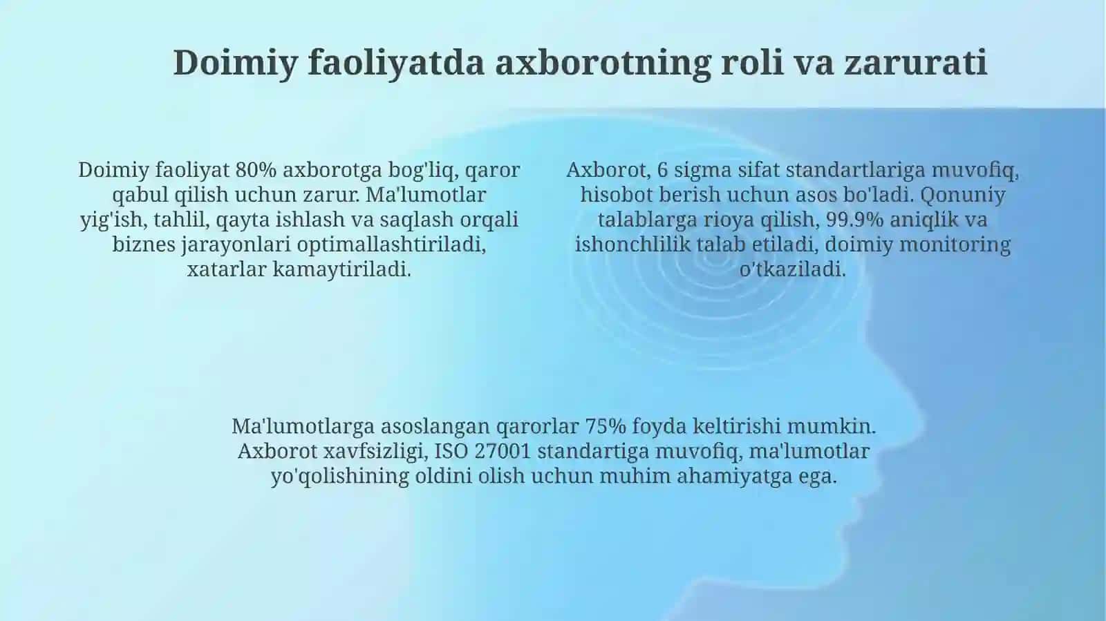 MHXS Talablari Bo‘yicha Tugallanayotgan Faoliyatda Aks Ettiriladigan Axborotlar Tarkibi 4