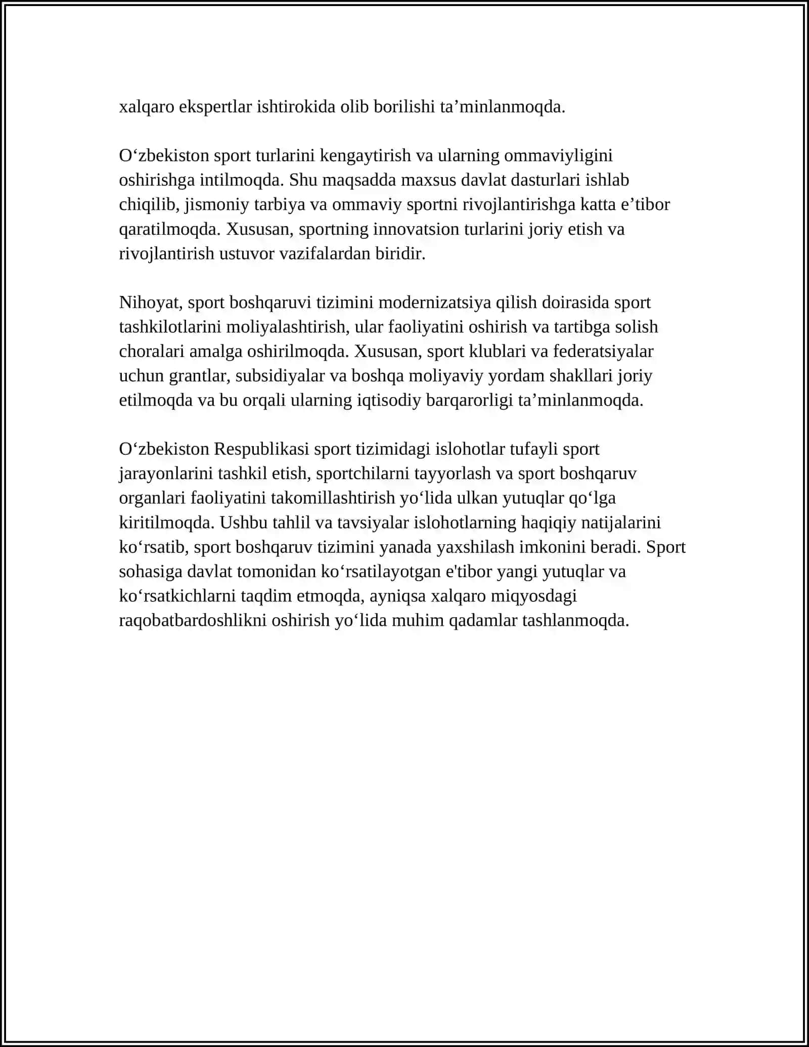 O'ZBEKISTON RESPUBILIKASI SPORT TIZIMIDAGI ISLOHOTLAR 4