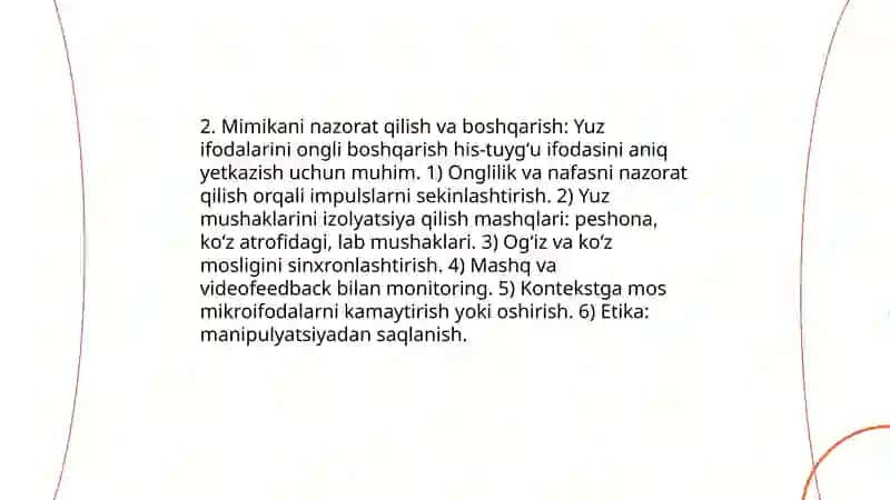 Ifodali oʻqishda yuz ifodasi va harakat 4