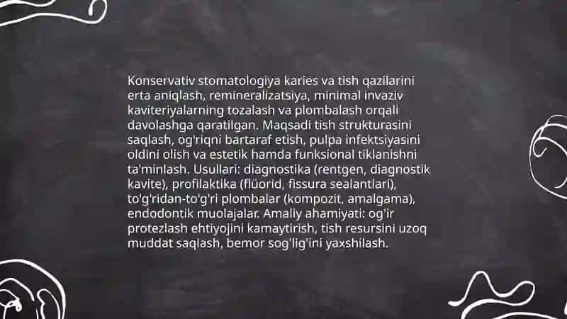 Stomotologiyaning asosiy yonalishlari va ularning tibbiy amaliyotdagi orni 4