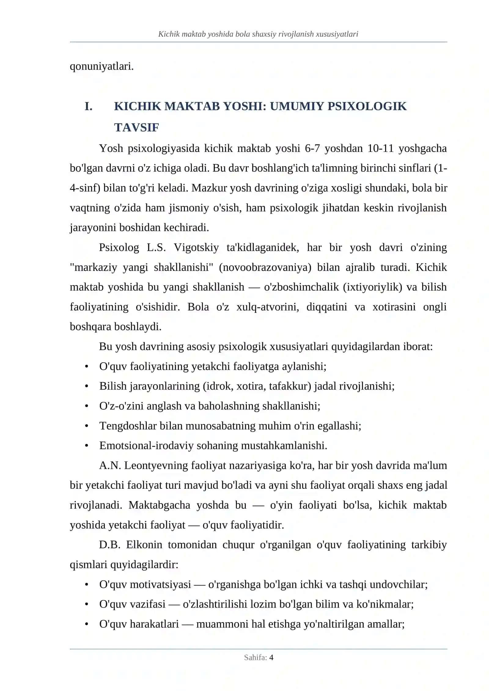 KICHIK MAKTAB YOSHIDA BOLA SHAXSIY RIVOJLANISH XUSUSIYATLARI 4