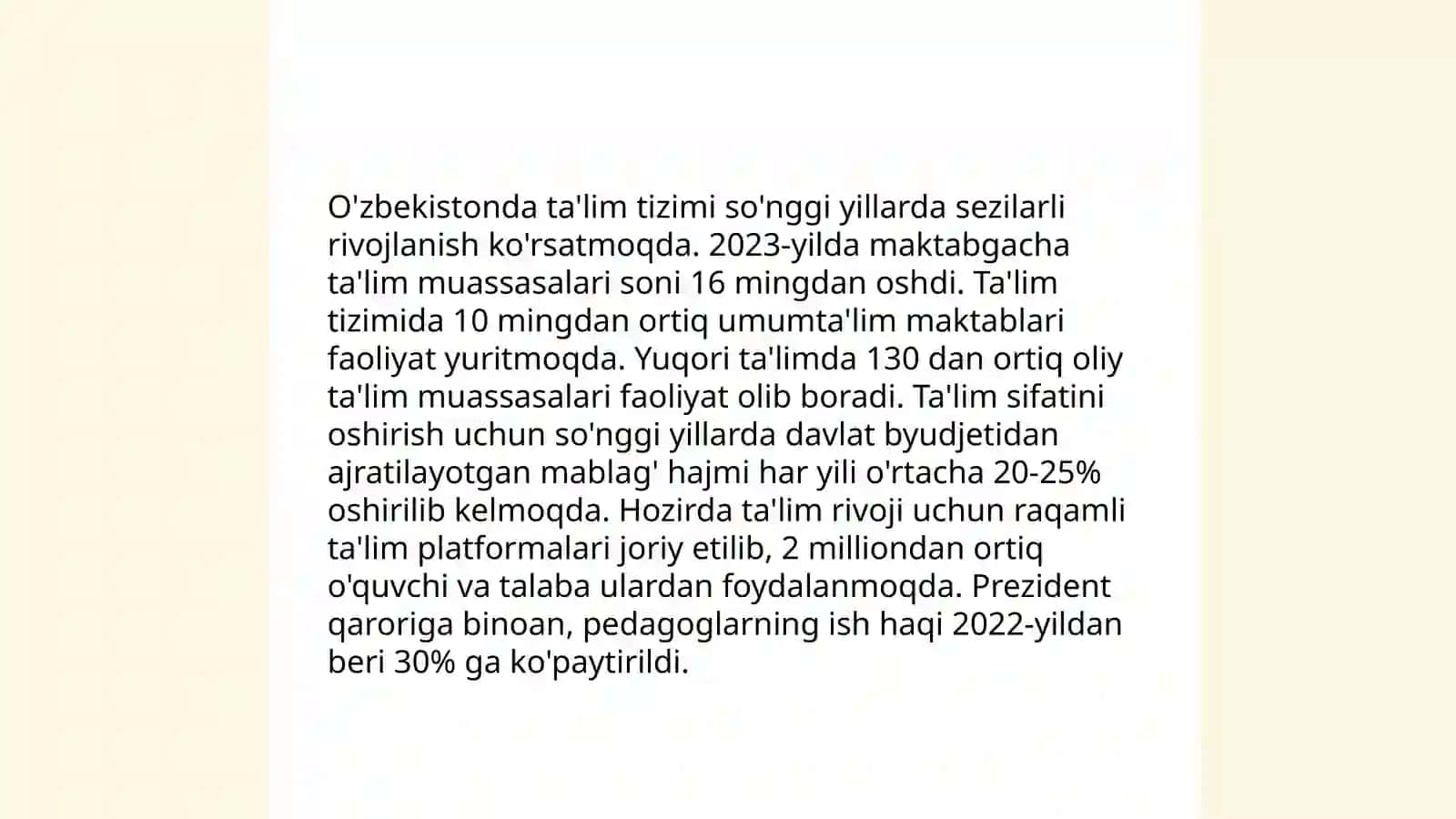 Mustaqillik yillarida taʼlim shakli 4