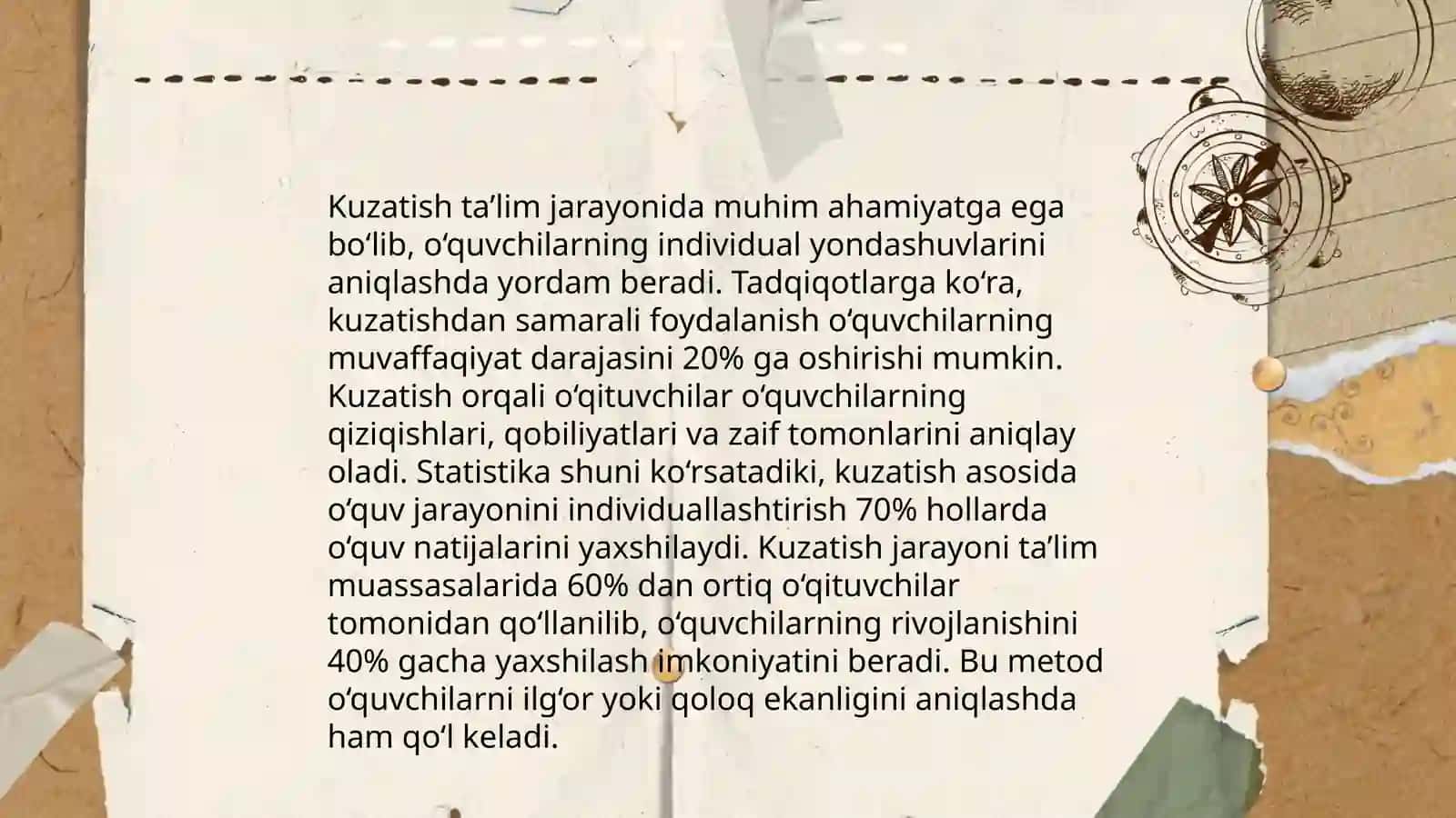 Pedagogik kuzatish metodi va unga quyiladigan asosiy talablar 4