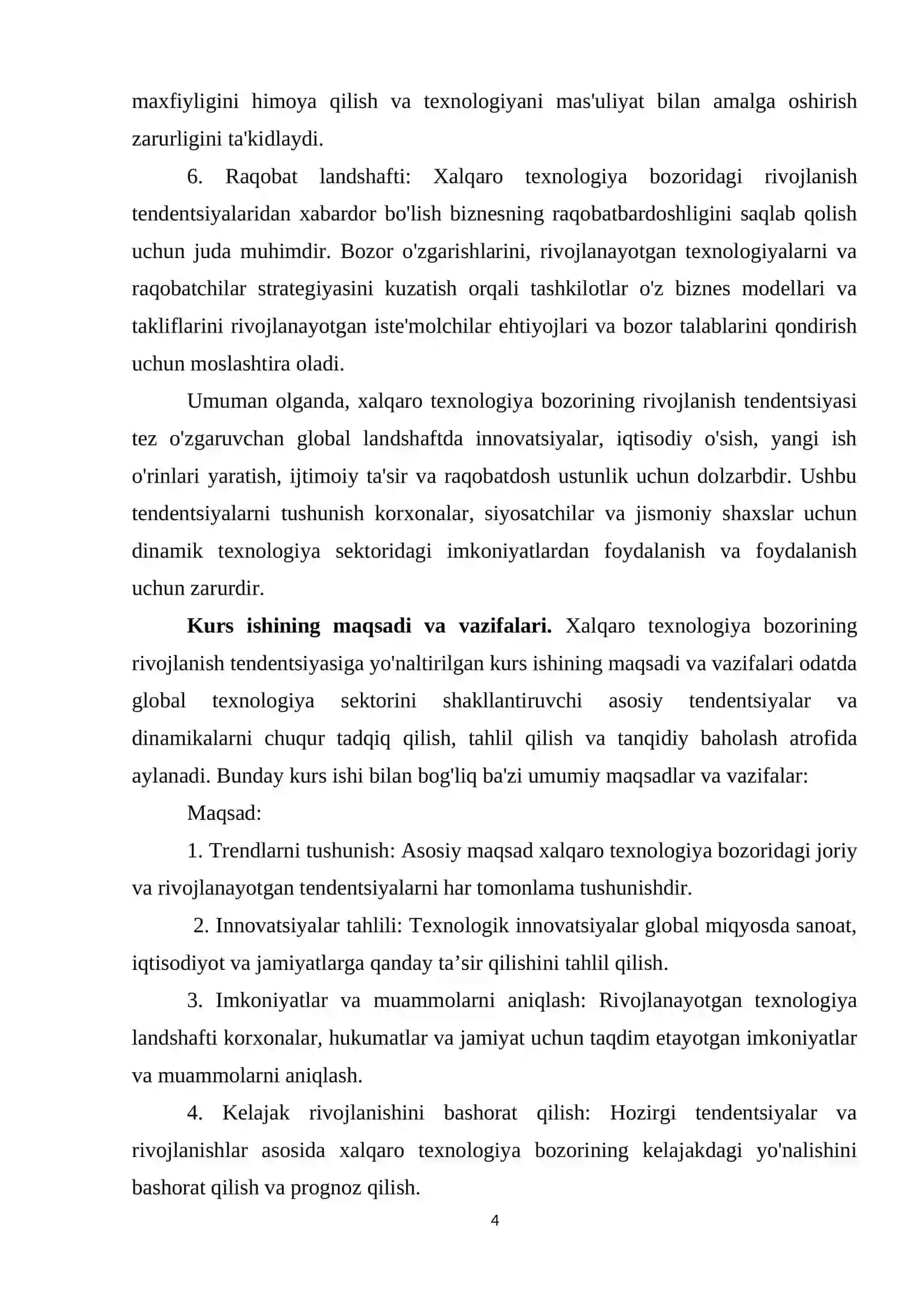 Xalqaro texnologiya bozorining rivojlanish tendensiyasi 4