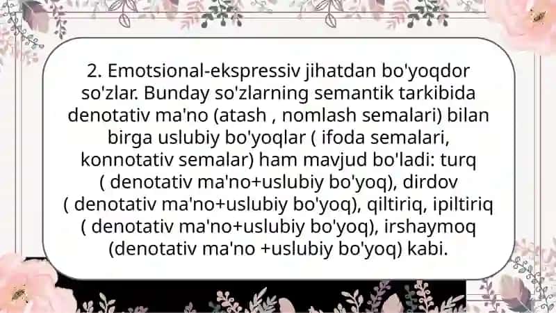 O'zbek tili leksikasining  emotsional-ekspressiv  jihatdan qatlamlanishi 4