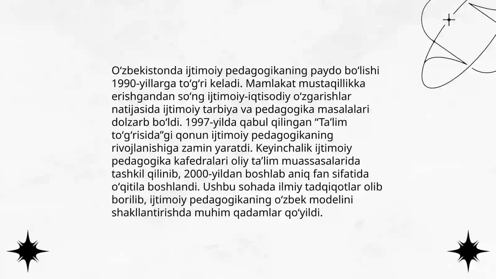Oʻzbekistonda ijtimoiy pedagogikaning rivojlanish tarixi 4