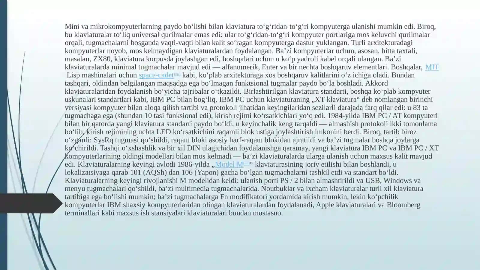 Klaviatura qurulmasi. Tugmachalar guruhlari va vazialari 4