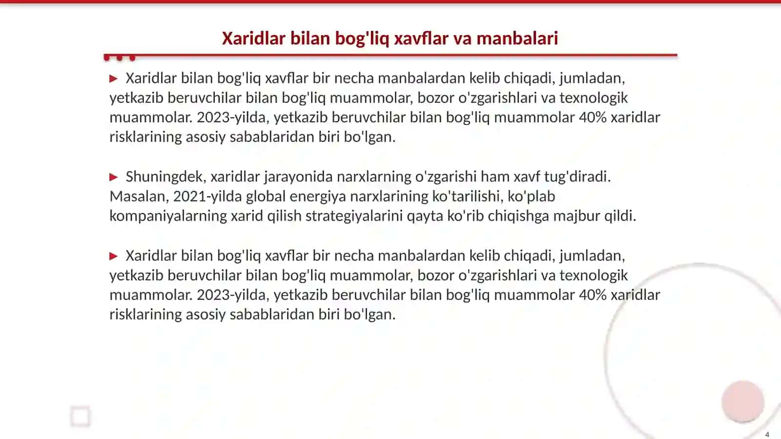 Xaridlar bilan bog'liq risklarni boshqarish 4