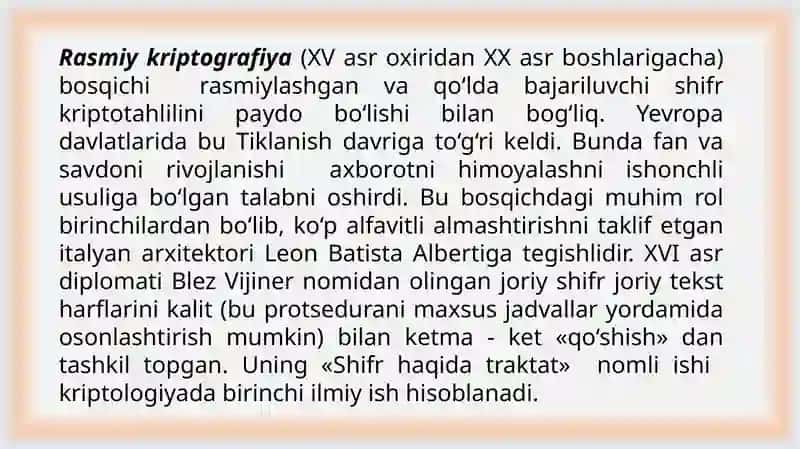 Axborotni xavfsizligida kriptografik usul va dasturiy vositalaridan foydalanish 4