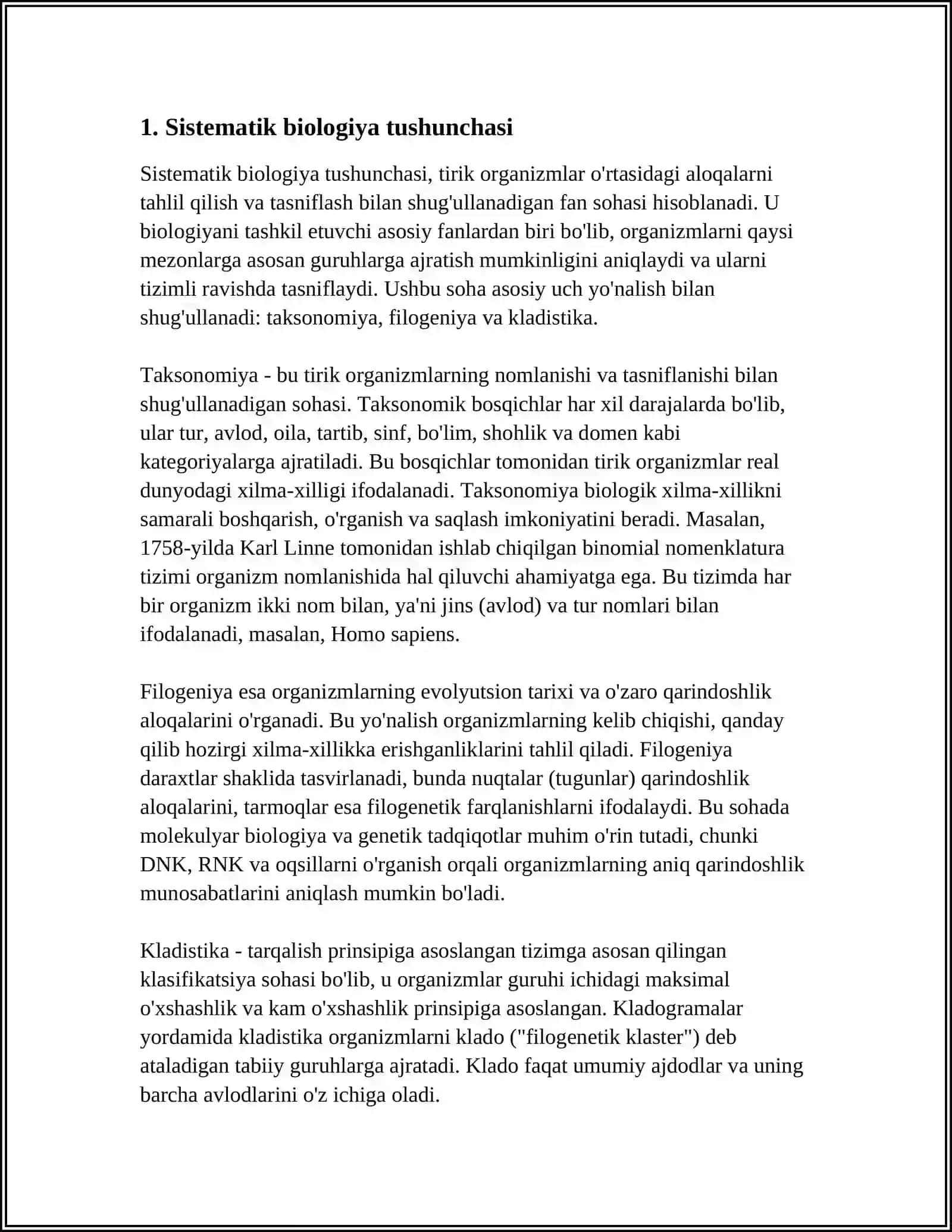 SUVO'TILARNI ZAMONAVIY SISTEMATIK BO'LIMLARI VA KATEGORIYALARI 4