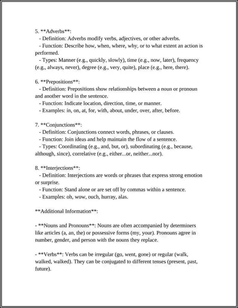 Parts of Speech in English 4