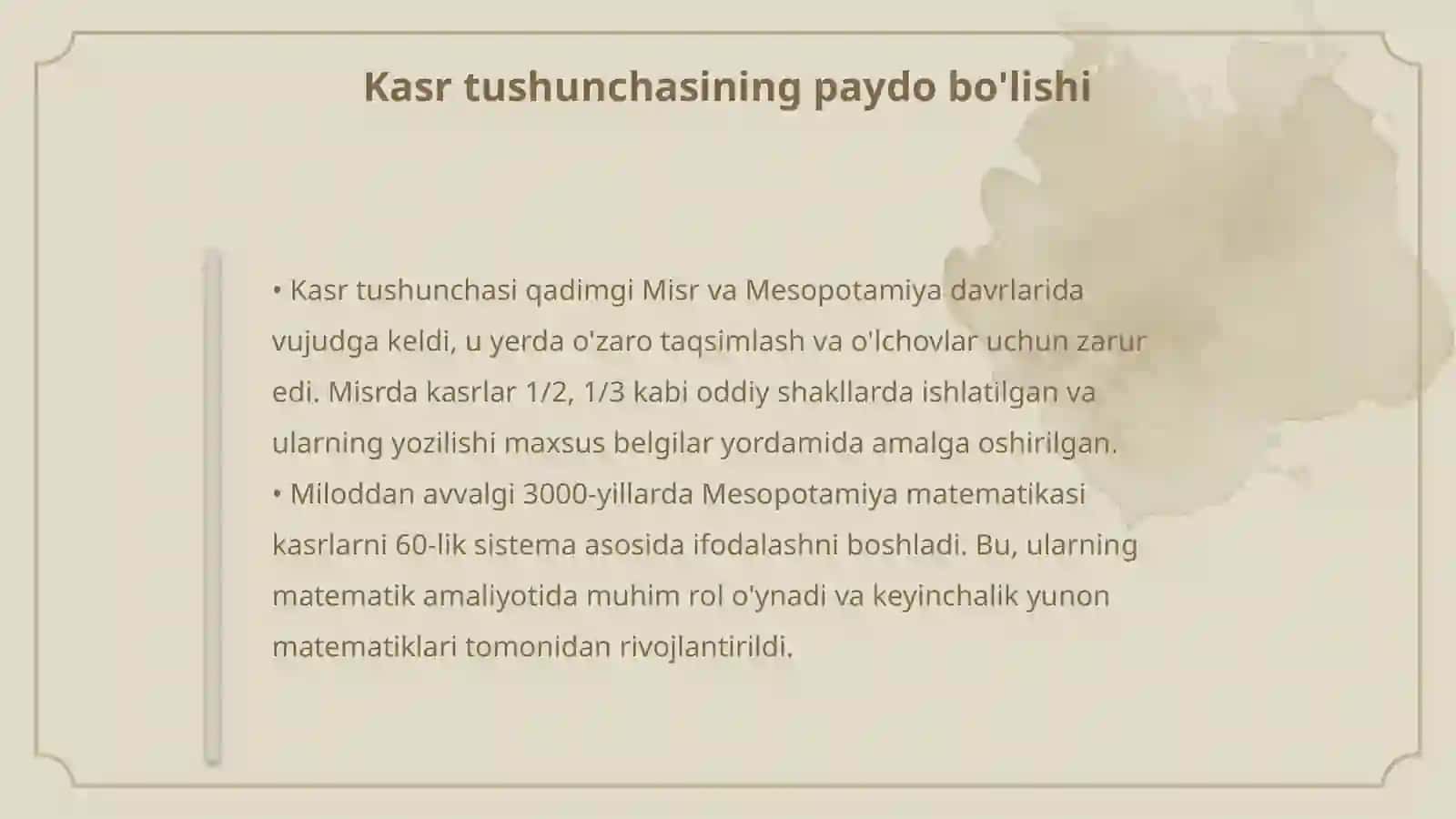 Manfiy son va kasr tushunchasining vujudga kelishi haqida tarixiy maʼlumot 4