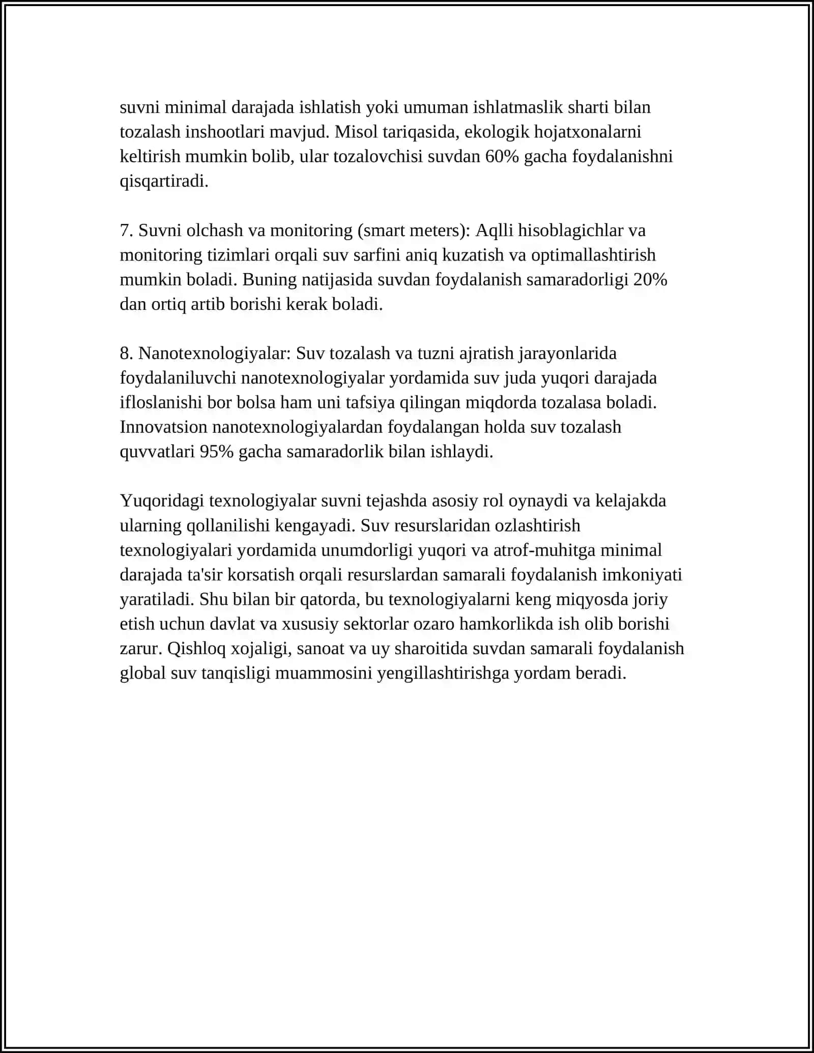 QISHLOQ XO’JALIGIDA RESURS, TEJAMKOR TEXNOLOGIYALARDAN FOYDALANISHNING IQTISODIY SAMARADORLIGI 4
