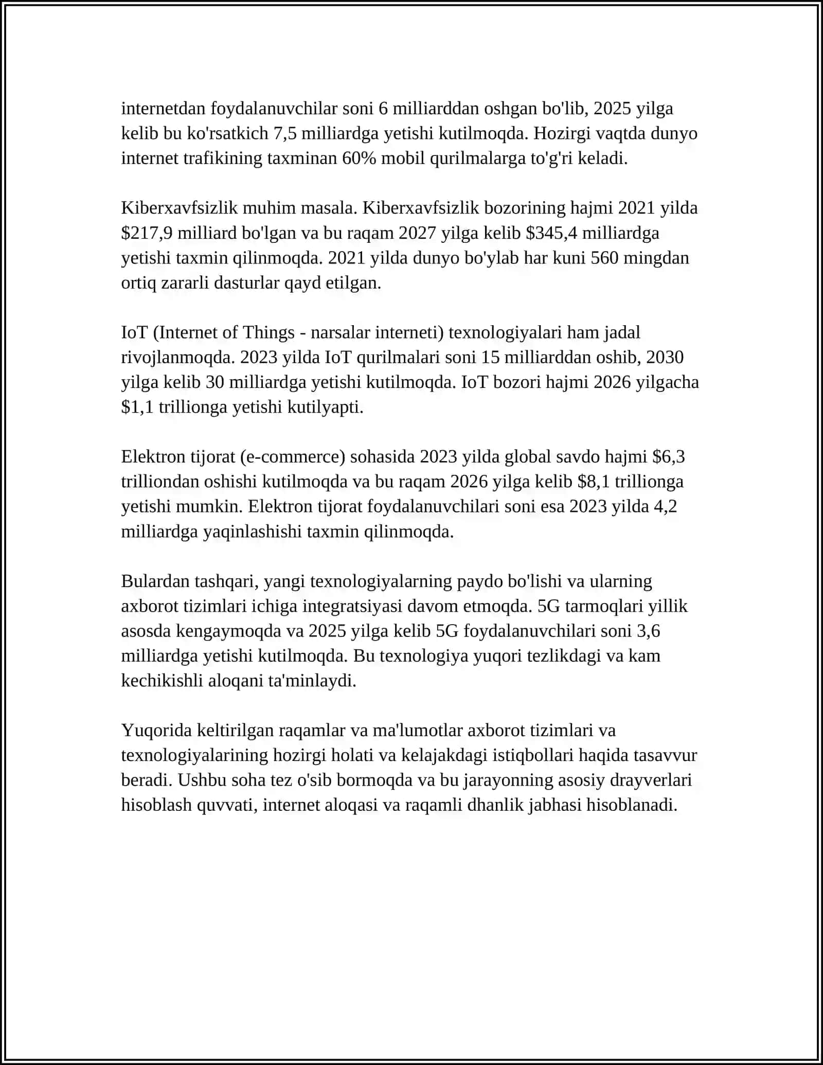 Axborot tizimlari va texnologiyalari 4