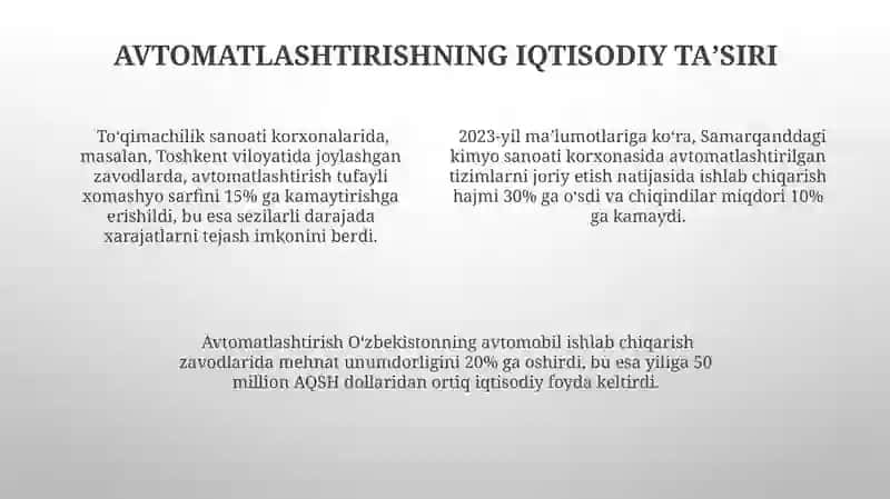Avtomatika qurilmalarining qo’llanish sohalari va turlari 4