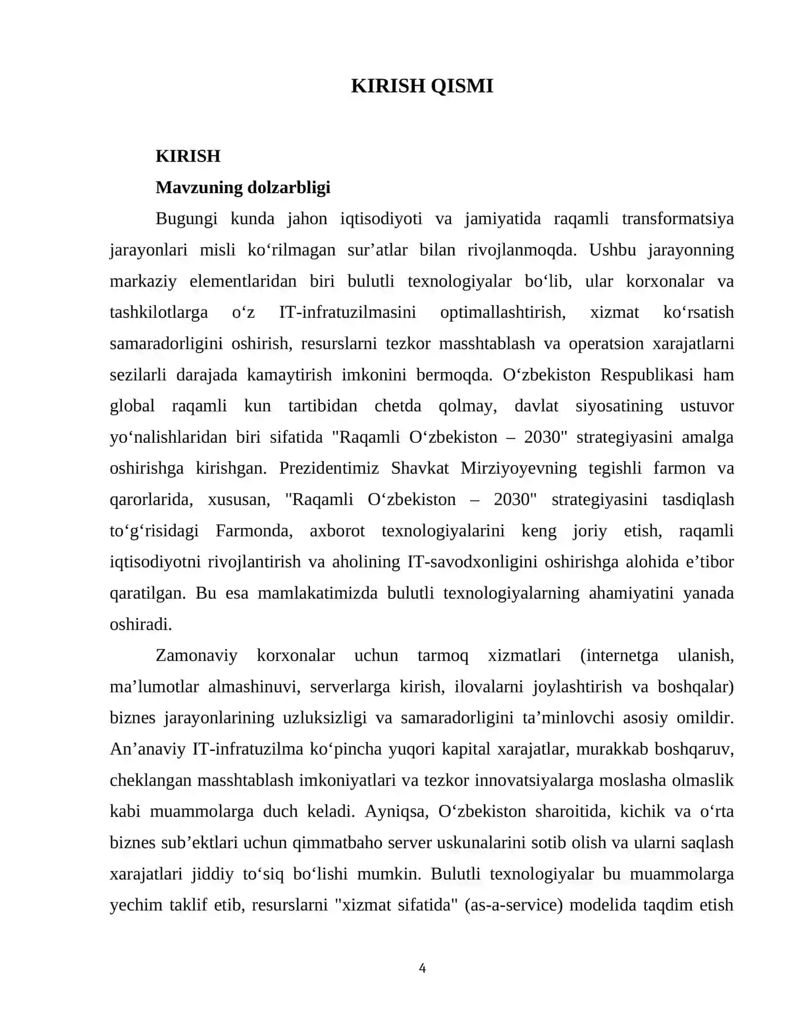 Bulutli texnologiyalar asosida tarmoq xizmatlarini tashkil etish 4