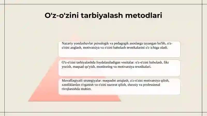 O'z-O'zini Tarbiyalash va Qayta Tarbiyalash 4