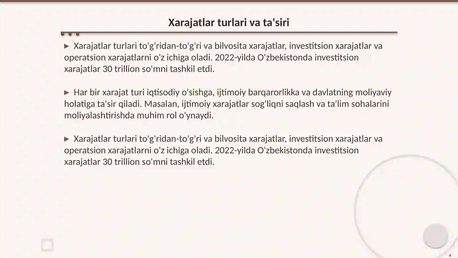Davlat byudjetining xarajatlari tizimi 4