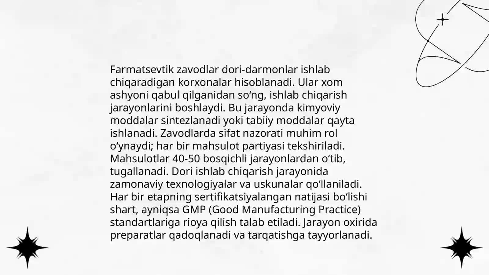 Farmatsevtik ishlab chiqarish korxonalari turlari 4