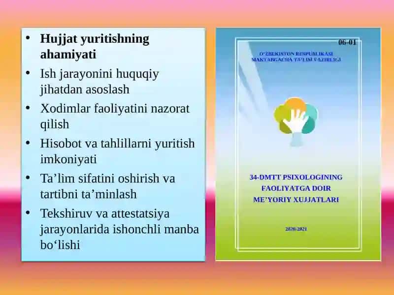 Maktabgacha Ta`lim tashkiloti  xodimlar ish hujjatlari 4