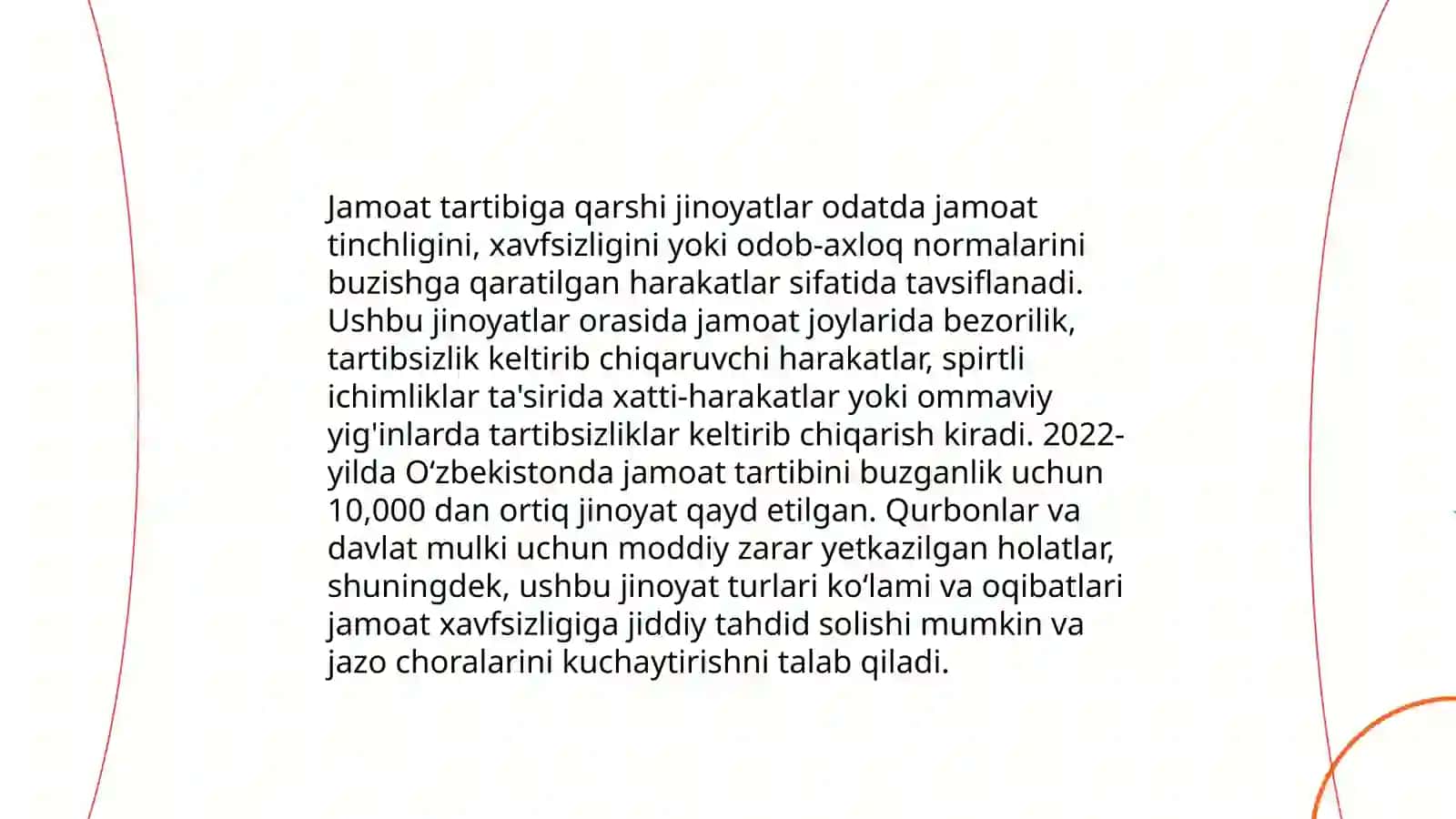 Jamoat xavfsizligi va jamoat tartibiga qarshi jinoyatlarning kriminologik tavsifi va profilaktikasi 4