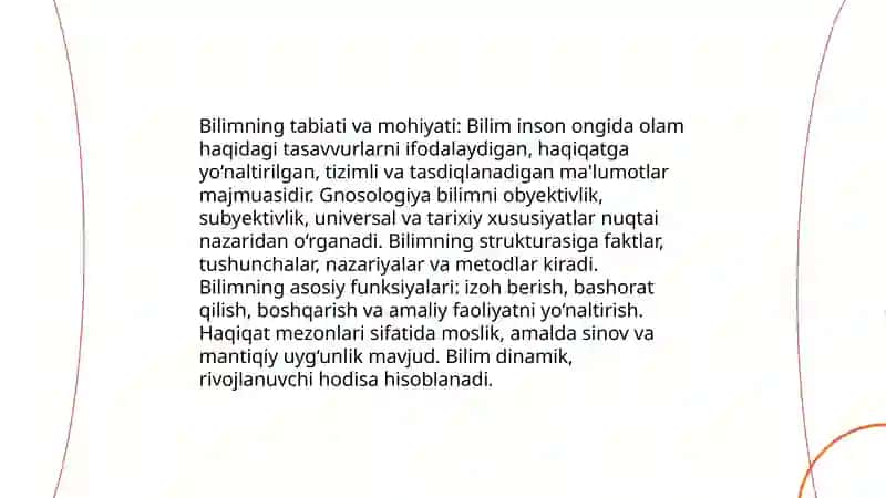 Bilish falsafasi (gnosologiya) 4