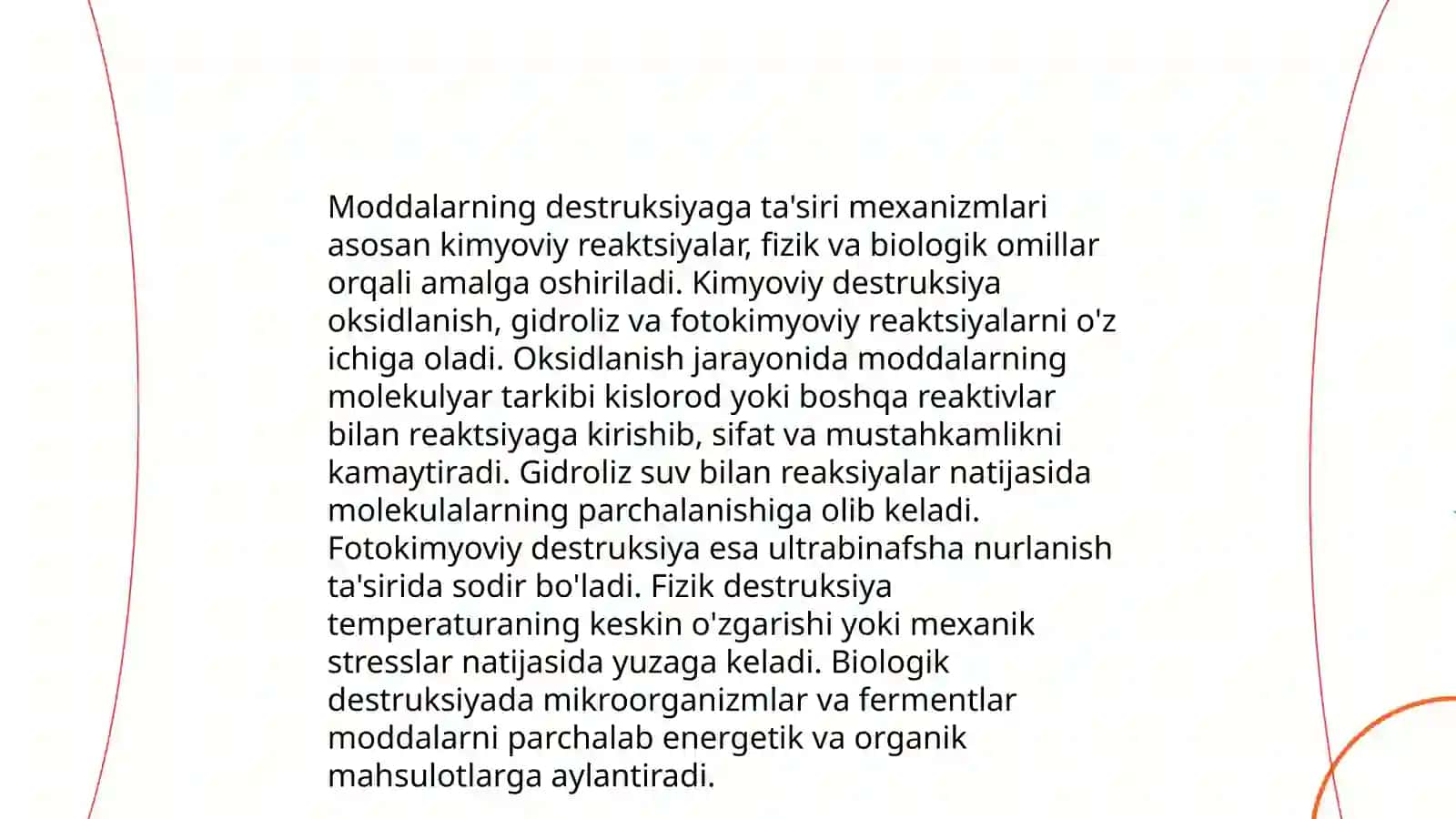 Destruksiyani tezlatuvchi va sekinlatuvchi moddalar 4