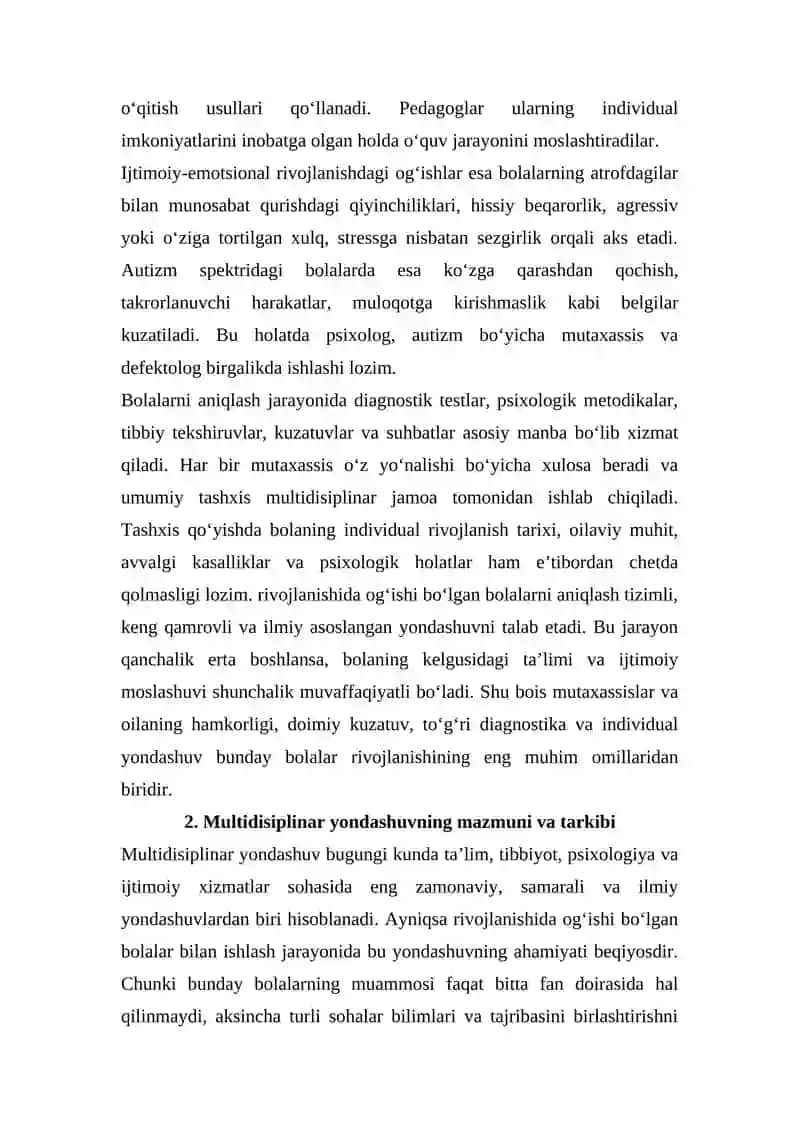 Rivojlanishida og‘ishi bo‘lgan bolalarni qo‘llab-quvvatlashda multidisiplinar yondashuv 4