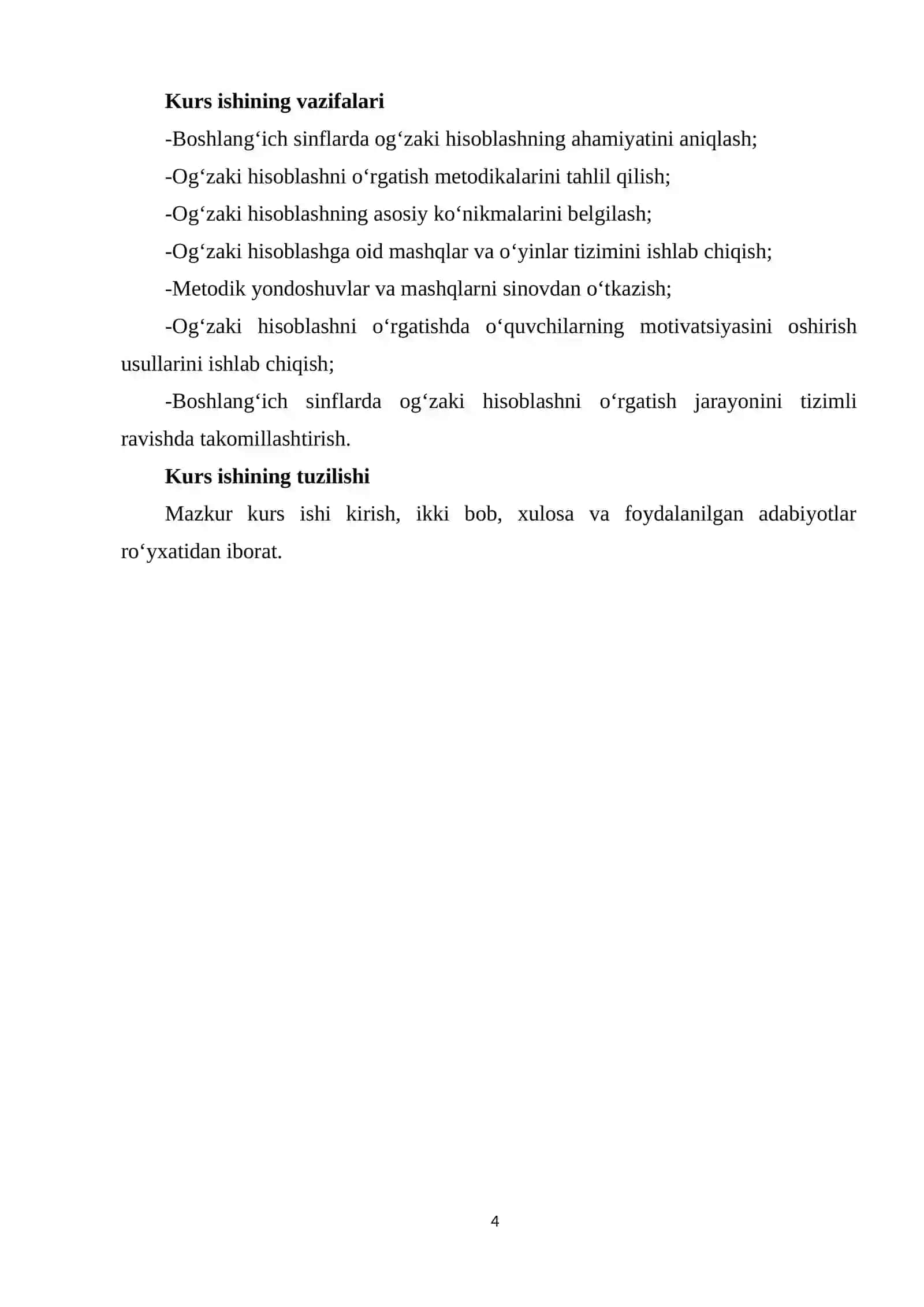 Boshlang‘ich sinflarda matematikadan og‘zaki hisoblashga o‘rgatish metodikasi (3-4-sinflarda tizimni ishlab chiqing) 4