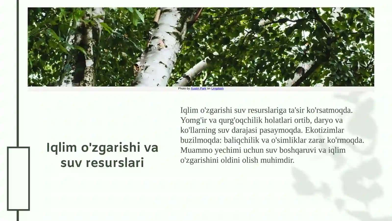 Suv resurslarining kamayishi va ifloslanishining oldini olish 4