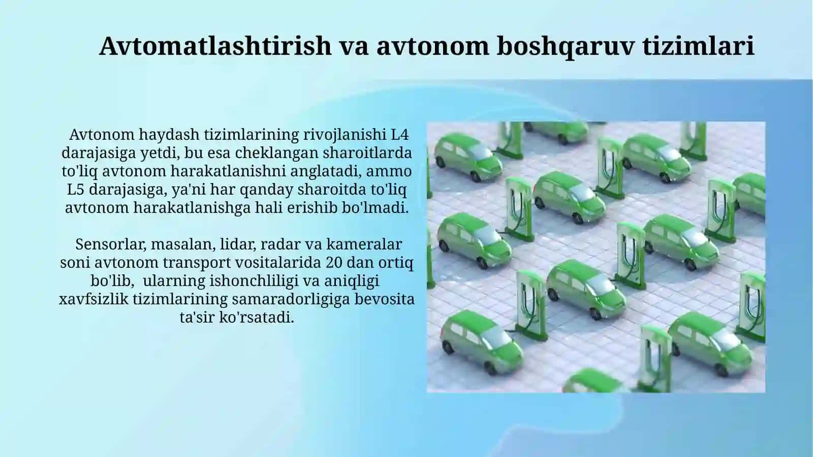 Avtomobil transporti rivojlanishining oʻzigaxosjihatlari 4