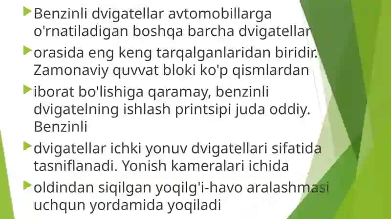 Dvigatelni yonilg'i bilan ta'minlash tizimi haqida. 4