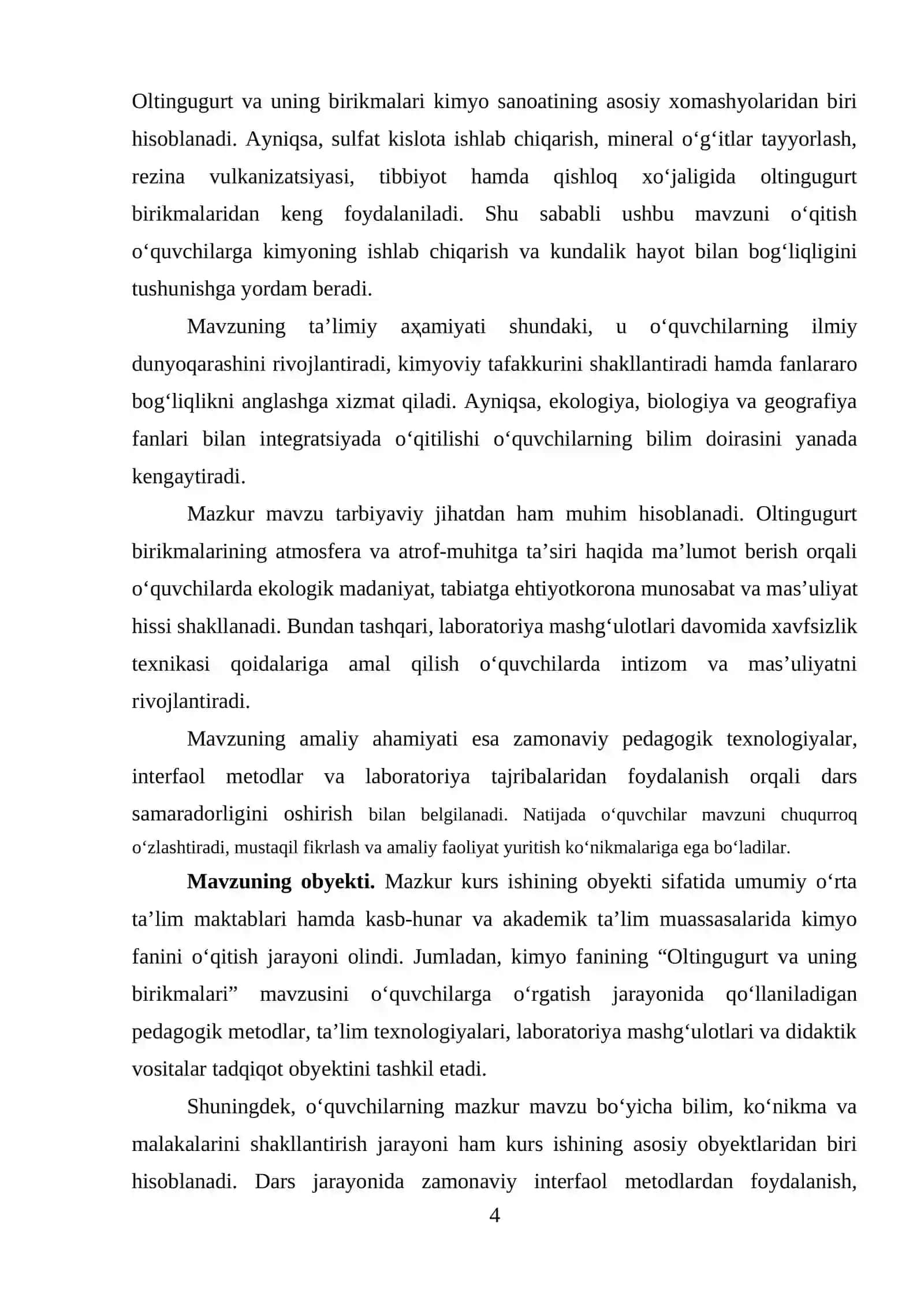 Oltingugurt va uning birikmalari mavzusining nazariy asoslari 4
