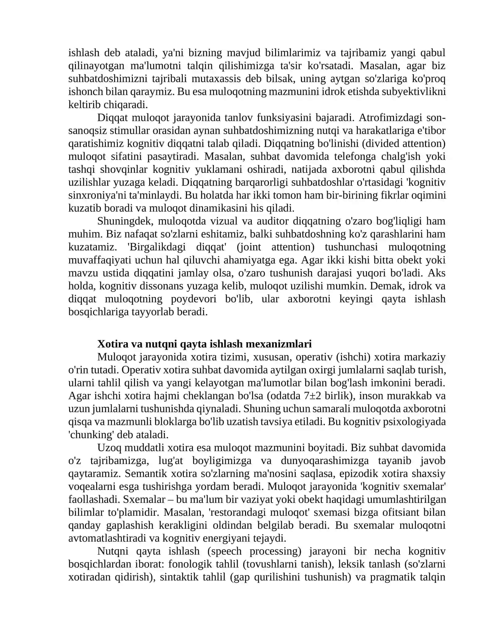 Muloqot jarayonida kognitiv jarayonlarning psixologik va lingvistik tahlili 4