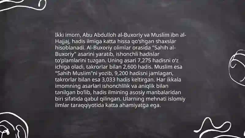 Imom Buxoriy va Imom Termiziyning hadis ilmiga qoʻshgan hissalarini qiyosiy tahlili 4