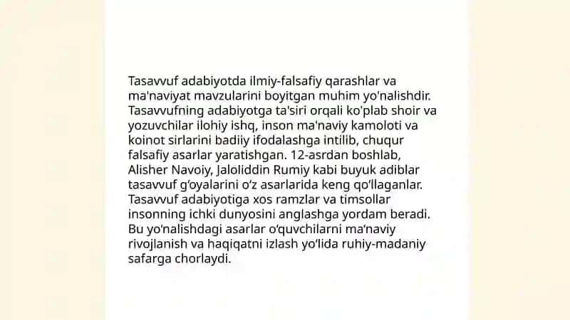 Tasavvuf taʼlimotining Sharq madaniyatiga taʼsiri 4