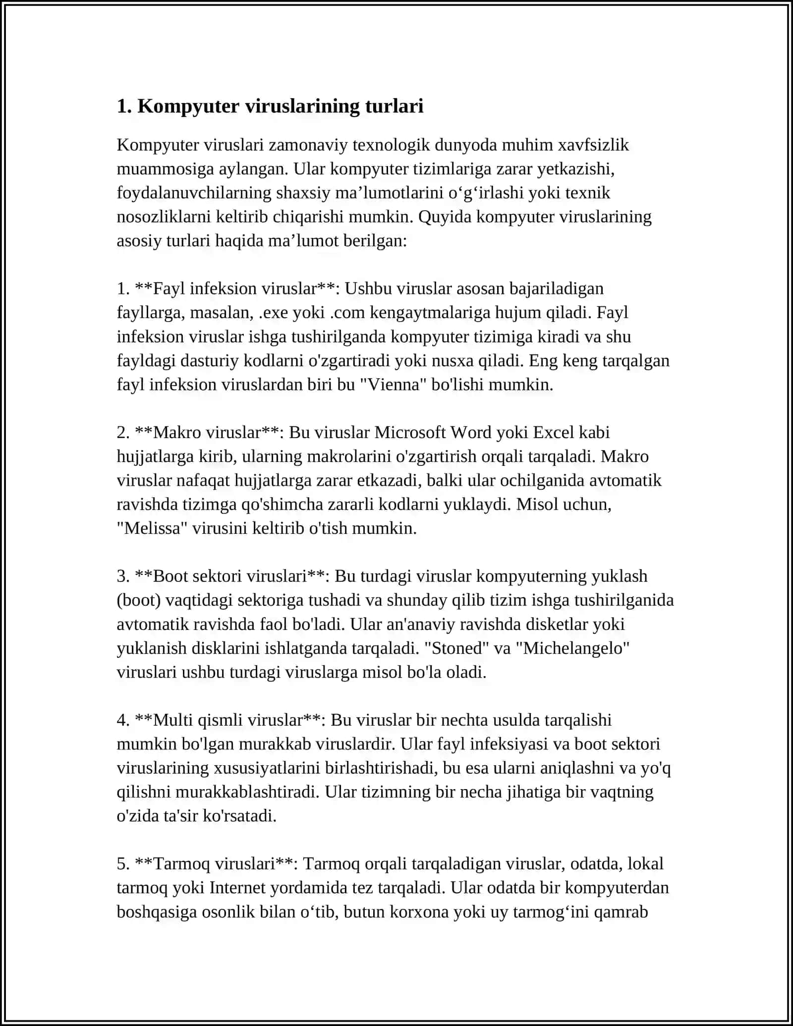 KOMPYUTER VIRUSLARI VA ULAR BILAN KURASHISH MEXONIZMLARI 4