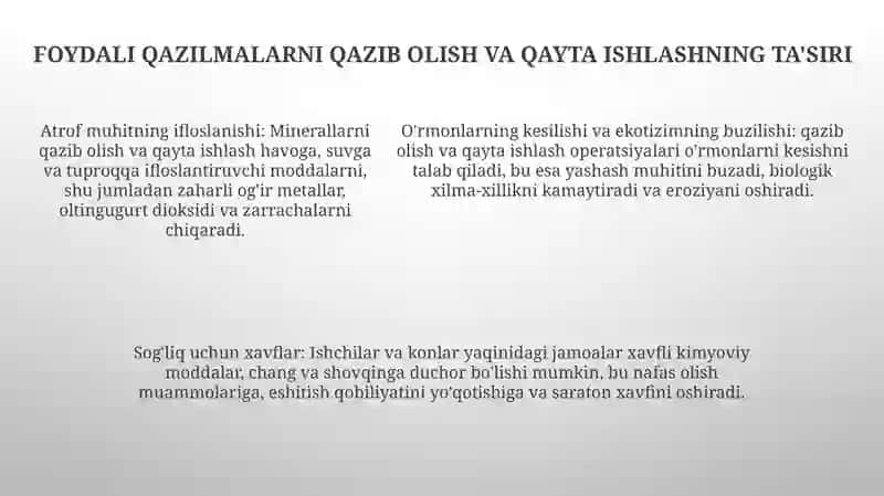 Kirish Fotoalbom yoqilg'ilarning atrof-muhitga ta'siri 4
