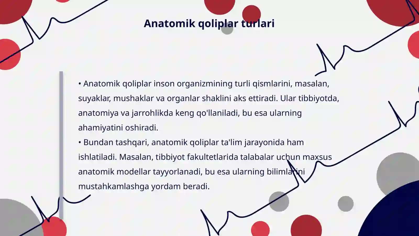 Qoliplar va ularning tasnifi. Anatomik va funksional qoliplar 4